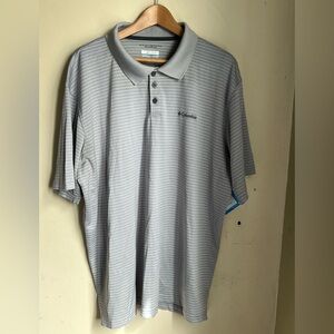 Columbia Light Gray Striped Men’s Polo